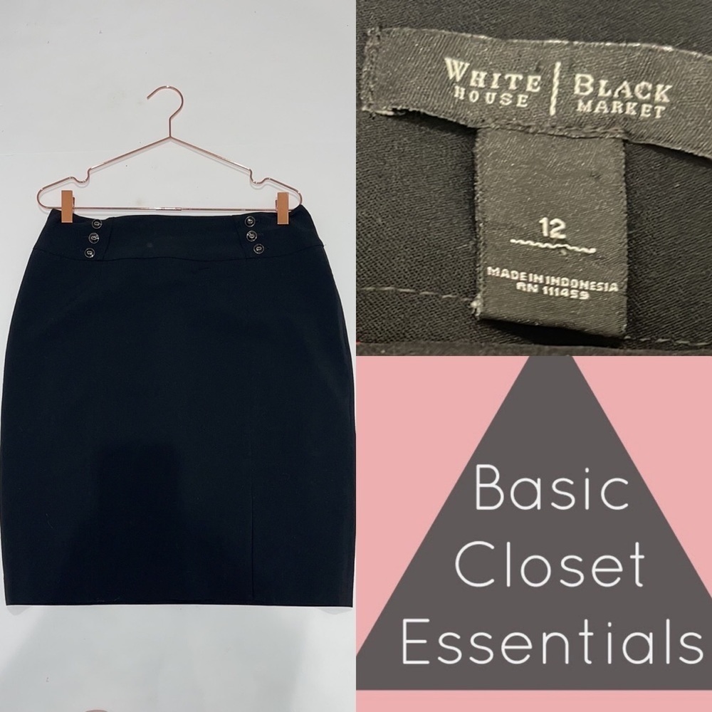 WHITE HOUSE BLACK MARKET BLACK SIZE 12 SKIRT LOOKS THAT IS TIMELESSLY CO…
